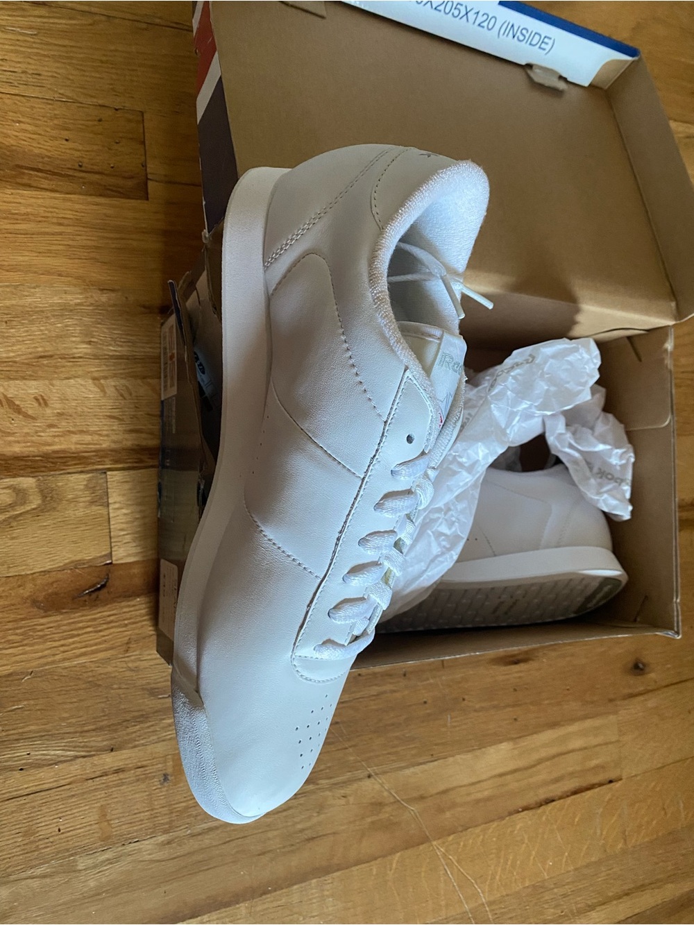 Reebok All-White Leather Low-Top Sneakers